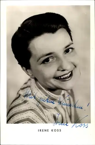 Ak Schauspielerin Irene Koss, Portrait, Autogramm