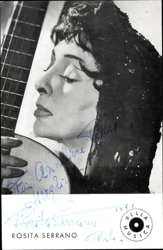 Ak Sängerin Rosita Serrano, Portrait, Autogramm, Gitarre