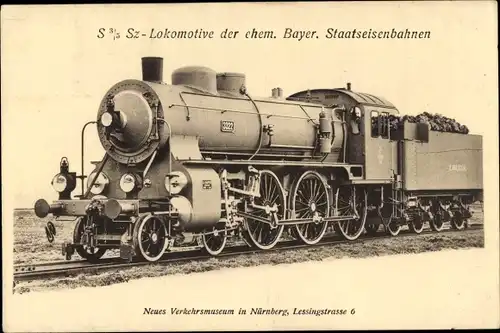 Ak Deutsche Eisenbahn, Bayer. Staatseisenbahnen, Dampflok Nr. 3322