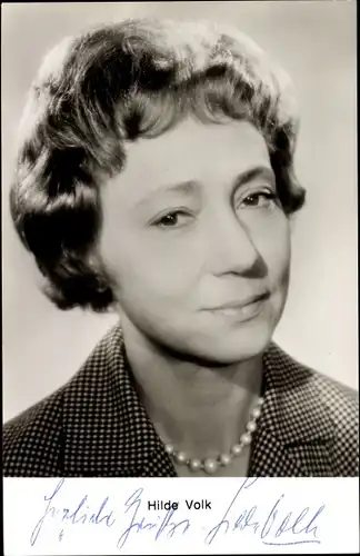 Ak Schauspielerin Hilde Volk, Portrait, Autogramm
