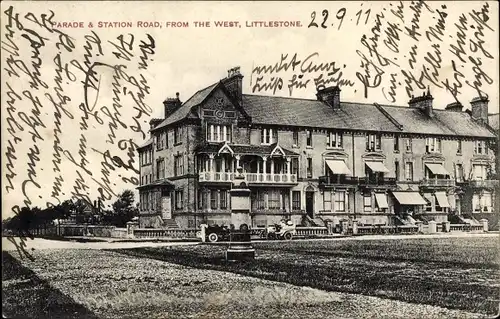 Ak Littlestone Kent England, Parade and Station Road