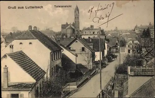 Ak Lutterbach Elsass Haut Rhin, Gesamtansicht