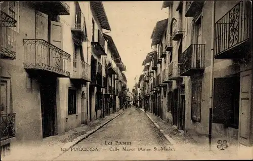 Ak Puigcerda Katalonien, Calle Mayor, Straßenpartie