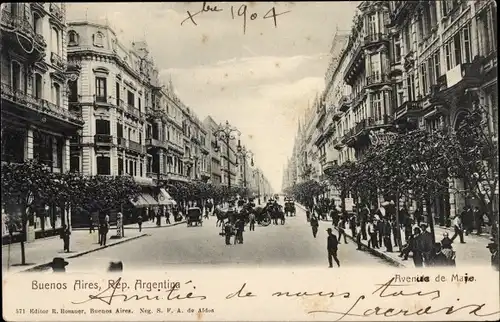 Ak Buenos Aires Argentinien, Avenida de Mayo