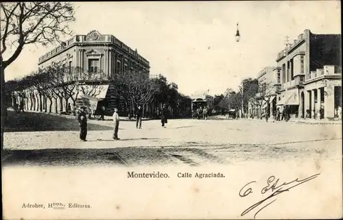Ak Montevideo Uruguay, Calle Agraciada