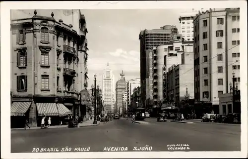 Ak São Paulo Brasilien, Avenida S. Joao