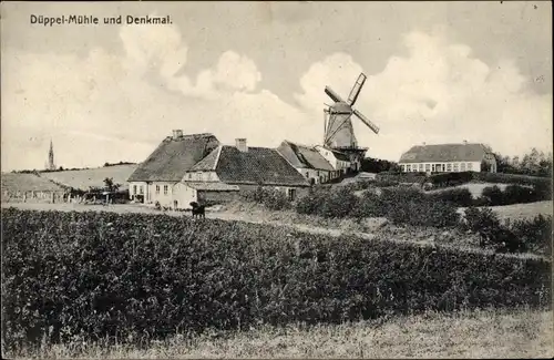 Ak Dybbøl Düppel Dänemark, Mühle und Denkmal