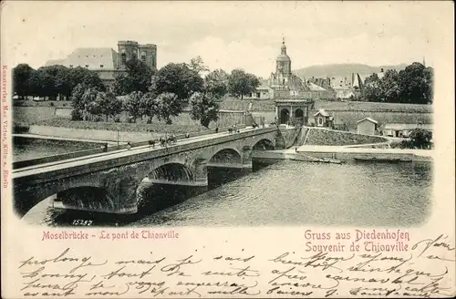 Ak Thionville Diedenhofen Lothringen Moselle, Moselbrücke