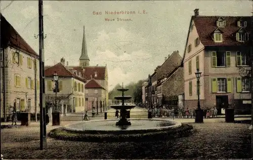 Ak Niederbronn les Bains Bad Niederbronn Elsass Bas Rhin, Neue Straße