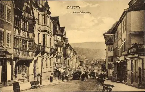 Ak Saverne Zabern Elsass Bas Rhin, Hauptstraße