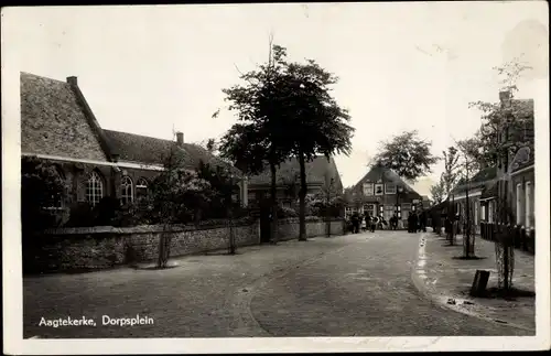 Ak Aagtekerke Zeeland Niederlande, Dorpsplein