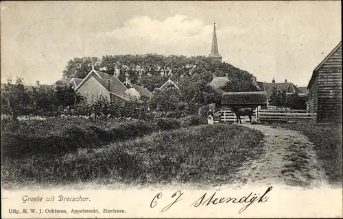 Ak Dreischor Zeeland, Teilansicht