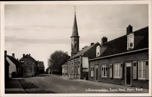 Ak 's Gravenpolder Zuid Beveland Zeeland, Toren Ned. Herv. Kerk