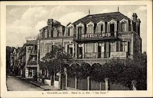 Ak Villers sur Mer Calvados, Hotel de la Mer, Sea Hotel