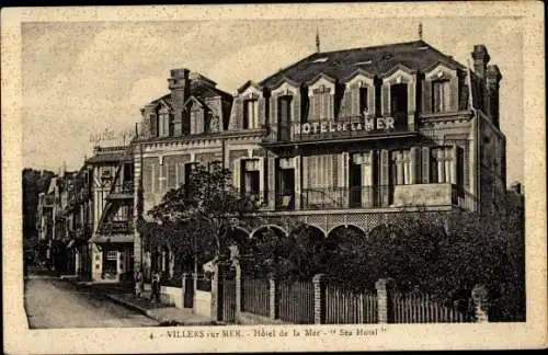 Ak Villers sur Mer Calvados, Hotel de la Mer, Sea Hotel