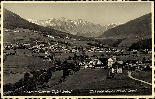 Ak Medraz Fulpmes in Tirol, Blick gegen die Nordkette im Inntal