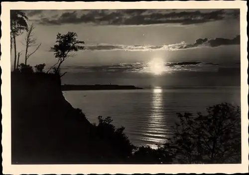 Ak Samland Ostpreußen, Sonnenuntergang an der Steilküste