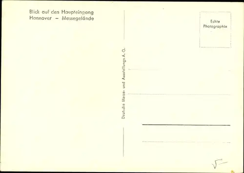 Ak Hannover in Niedersachsen, Haupteingang, Messegelände