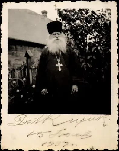 Foto Ak Russisch Orthodoxer Geistlicher, Pope, Portrait 1937