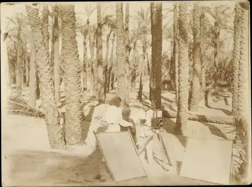 Foto Ägypten, Oase Kharga, Filmteam, Reilweg Filmdreh, Palmen, Kamera