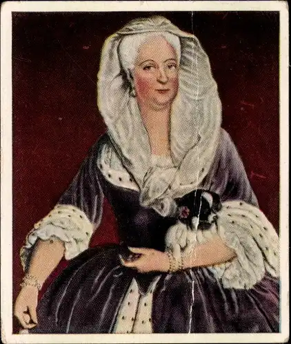 Sammelbild Die Großen der Weltgeschichte Gruppe 4 Nr. 61, Mutter Friedrichs des Großen, Pesne