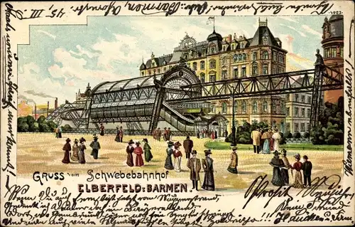 Litho Elberfeld Wuppertal, Schwebebahnhof