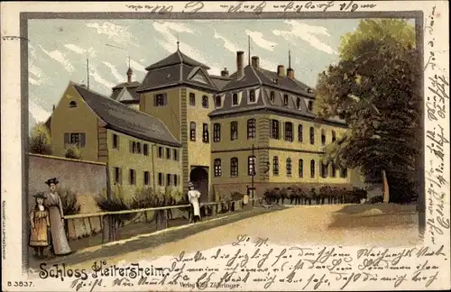 Litho Heitersheim im Schwarzwald, Partie am Schloss