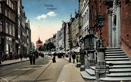 Ak Gdańsk Danzig, Langgasse