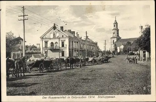 Ak Nesterow Stallupönen Ostpreußen, Russeneinfall 1914, Kriegszerstörungen, I. WK