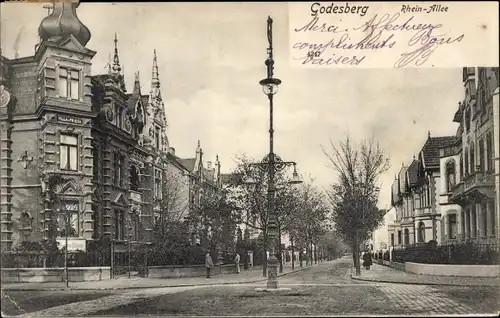 Ak Bad Godesberg Bonn Rhein, Rhein Allee