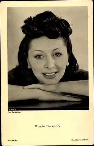 Ak Schauspielerin Rosita Serrano, Portrait, Ross Verlag A 3402/1