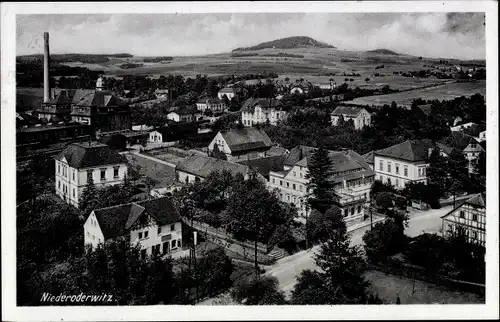 Ak Niederoderwitz Oderwitz in Sachsen, Blick auf Ort und Spitzberg