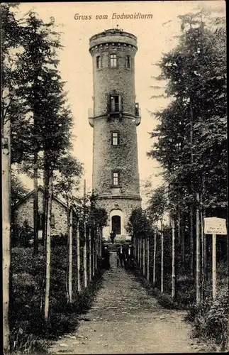 Ak Oybin in der Oberlausitz, Zittauer Gebirge, Hochwald, Hvozd, Hochwaldturm