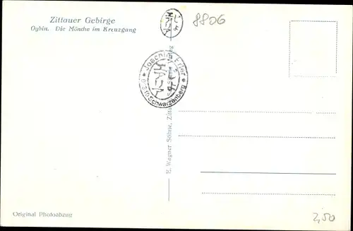 Ak Oybin in Sachsen, Der Mönchszug, Mönche im Kreuzgang