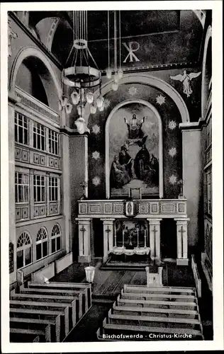 Ak Bischofswerda in Sachsen, Christuskirche, Innenansicht