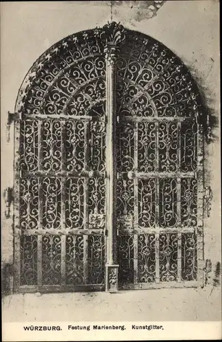 Ak Würzburg am Main Unterfranken, Festung Marienberg, Kunstgitter