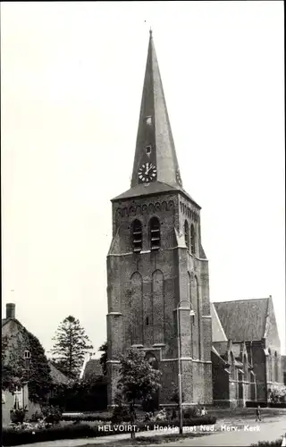 Ak Helvoirt Vught Nordbrabant, 't Hoekje met Ned. Herv. Kerk