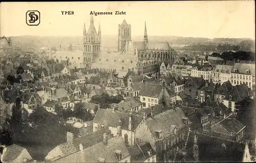 Ak Ypres Ypern Westflandern, Gesamtansicht