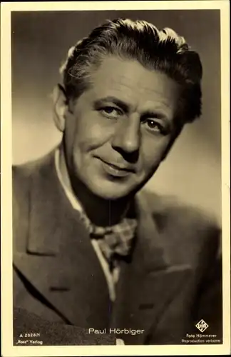 Ak Schauspieler Paul Hörbiger, Portrait, Ross Verlag Nr. A 2028/1