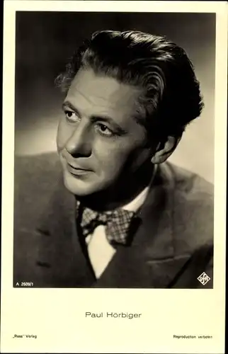 Ak Schauspieler Paul Hörbiger, Portrait, Ross Verlag Nr. A 2609/1