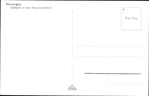 Ak Norwegen, Einfahrt in den Maurangerfjord