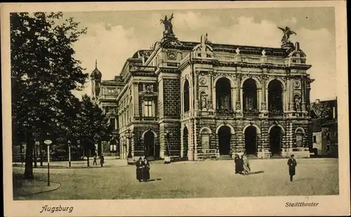 Ak Augsburg in Schwaben, Stadttheater