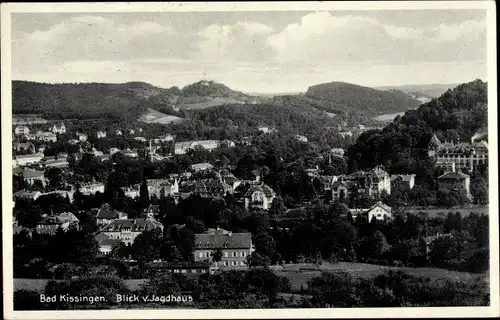 Ak Bad Kissingen Unterfranken Bayern, Blick vom Jagdhaus, Panorama