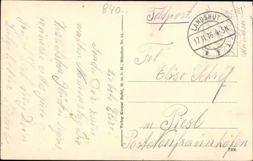 Ak Landshut in Niederbayern, Panorama, Eisenbahnbrücke