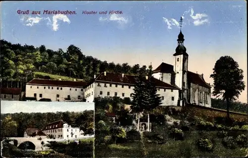 Ak Mariabuchen Lohr im Spessart Unterfranken, Kloster und Kirche