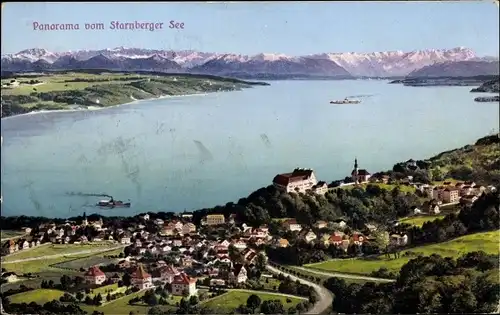 Ak Starnberg in Oberbayern, Panorama, Starnberger See