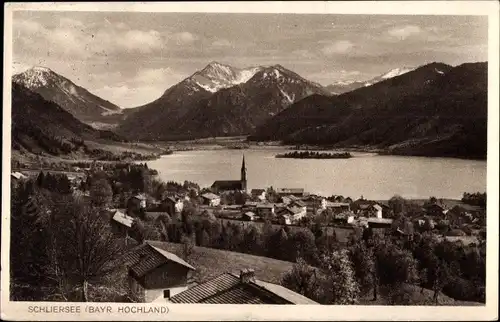 Ak Schliersee in Oberbayern, Panorama