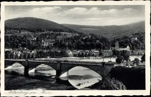 Ak Miltenberg am Main, Gesamtansicht, Brücke