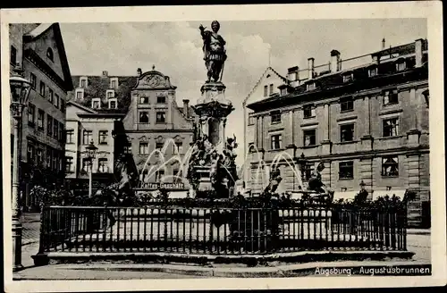 Ak Augsburg in Schwaben, Augustusbrunnen