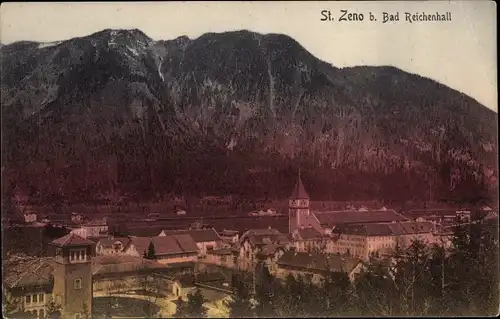 Ak Bad Reichenhall in Oberbayern, St. Zeno, Panorama